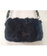 Tory Burch Real Fur Chain Link Shoulder Crossbody Bag Black    Bin C - $1,444.66 MXN