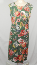 Vintage Verse Bodycon Midi Floral Dress Gather on Side Size Medium - £19.74 GBP