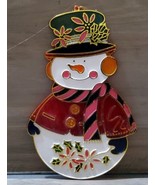 Vintage Snowman Suncatcher Christmas Window Hanging Ornament 9&#39;&#39; Decoration - £9.59 GBP
