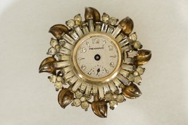 Vintage Pennino Watch Rhinestone Brooch AS IS Metal Repair Replacement P... - $103.48 CAD