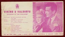 Weekend at the Waldorf 1945 Lana Turner Rogers Promotional Flyer Movie  Serbia - £6.44 GBP