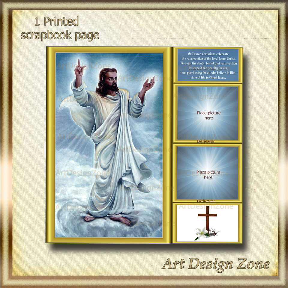 A Portrayal of Jesus with an Easter Verse Scrapbook Page - $12.00
