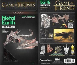 Game of Thrones Drogon Dragon Metal Earth ICONX 3D Steel Model Kit NEW S... - £18.53 GBP