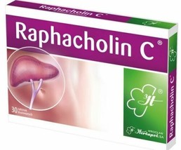Raphacholine C 30 dragees liver dysfunction flatulence abdominal pain reflux - $24.95