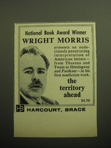 1958 Harcourt, Brace Book Advertisement - The Territory Ahead by Wright Morris - £14.55 GBP