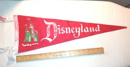 1960&#39;s Disneyland Felt Pennant Wall Banner Souvenir Vintage 60s - $21.78