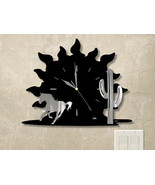 15in W Western Theme Sunset Wall Clock - Horse and Cactus - $104.00