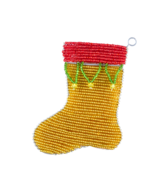 Handmade Beaded Christmas Stocking Ornament – Haitian Artisan Holiday Dé... - $24.95