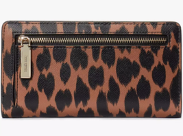 NWB Kate Spade Schuyler Large Slim Bifold Leopard Wallet KE814 $179 Gift... - £58.17 GBP