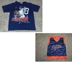 Boys Tank Shirt 2 Pc Detroit Tigers Nike Blue MLB Verlander Baseball Tee-sz 4 - £9.34 GBP