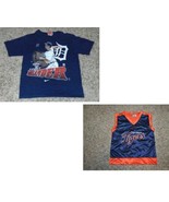 Boys Tank Shirt 2 Pc Detroit Tigers Nike Blue MLB Verlander Baseball Tee... - £9.34 GBP