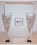 STUNNING HTF PAIR OF MIKASA CRYSTAL MONTROSE 8 5/8&quot; WINE GLASSES IN BOX - $54.44