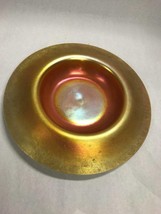 Aurene Calcite Gold Steuben rolled edge plate platter bowl iridescent ONION SKIN - £310.52 GBP