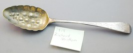 1818 Richard Britton England Repousse Sterling Berry Spoon Large - $100.00