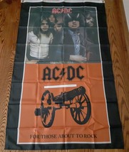 AC/DC SUPER HUGE FABRIC FLAG WITH BON SCOTT - £21.72 GBP