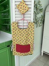 New Cherry Berry Print Side Tie Fabric Apron ,Pockets, Cooking / Gardening - $9.99