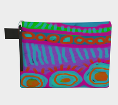 Colorful Abstract Art Canvas Handbag Purse Clutch Bag Wristlet Cosmetics... - $45.00