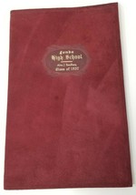 Fonda Iowa High School Diploma Antique 1937 Faux Red Velvet  - $28.45