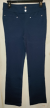 New Womens Rekucci Secret Figure Navy Blue Pull-On Knit Straight Pant Size 8 - £25.82 GBP