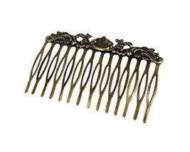 2Pcs Retro Bronze Hair Comb Flower Vine Cirrus Mini Comb Decorative Comb... - $19.14