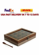 indian wooden spice box vintage antique wood multipurpose - $79.15