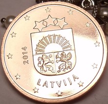 Gem Unc Latvia 2014 One Euro Cent~latvia National Arms - $3.07