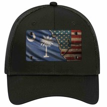 South Carolina/American Flag Novelty Black Mesh License Plate Hat - £22.79 GBP