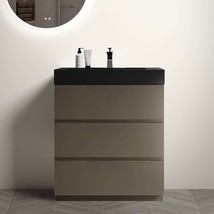 Alice 30&quot; Gray Bathroom Vanity: Large Storage - £587.22 GBP