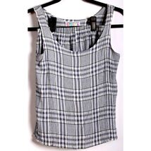 Black &amp; white plaid summer top &amp; short set Created by Stella women size ... - $16.95