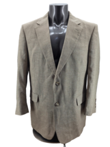 Jos A Bank Blazer Mens 44R Beige Linen Wool Sport Coat Lined 2 Button - $47.84