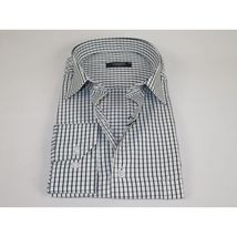 Men's Shirt By CASILA Turkey Cotton Blend Long Sleeves 502050-02 White Checker image 3