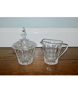 VINTAGE Cut Crystal Cream Creamer Pitcher and Sugar Bowl Set w/Lid EXC-U... - $19.30