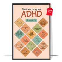 ADHD in Adults Poster Boho Mental Health Posters for Office School Psychologists - $15.99