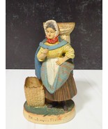 Antiq Painted Bisque Newhaven Fishwife Scotland Figurine Match Tooth Pic... - £56.81 GBP