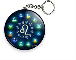 Leo Zodiac Horoscope Lucky Astrology Sign New Keychain Key Chain Ring Gift Idea - £11.27 GBP+