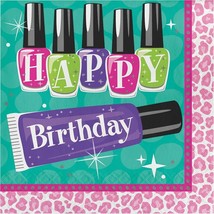 Sparkle Spa &quot;Happy Birthday&quot;  16 Ct Lunch Luncheon Napkins - £3.78 GBP