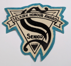 SELKIRK HONOUR AWARD SENIOR SEW ON PATCH VINTAGE RETRO EDUCATION SCHOOL - €16,54 EUR
