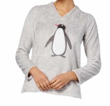 allbrand365 designer Womens V Neck Plush Applique Top Large Penguin Pair - £13.14 GBP