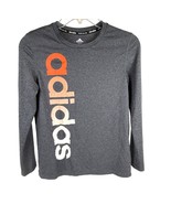 Adidas Climalite Kid&#39;s Long-Sleeve Logo T-Shirt Lightweight Gray Size Yo... - $221.44 MXN