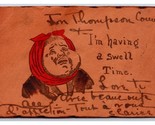 Comic Crying Child Having A Swell Time 1909 Leather Postcard P16 - £4.23 GBP