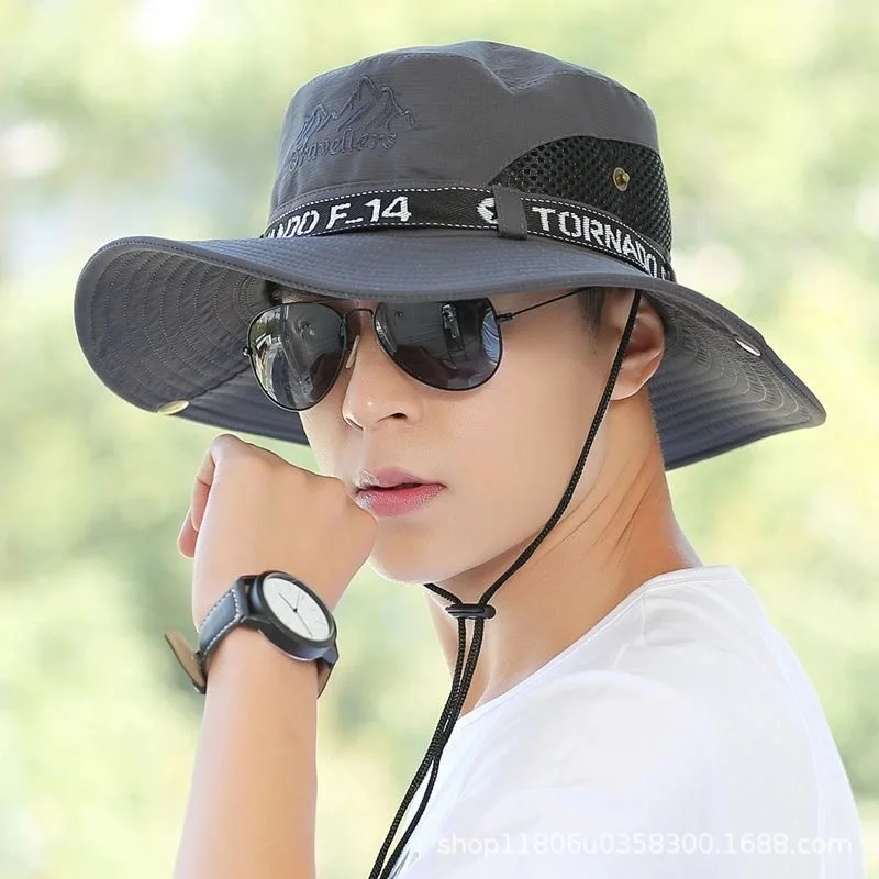 Fashion Summer Bucket Hat  Hats for Men Outdoor Fishing Travel Safari UV Protect - $52.89