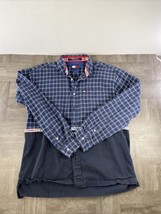 Tommy Hilfiger Shirt Mens Large Blue Long Sleeve Button Up Vintage - $15.68