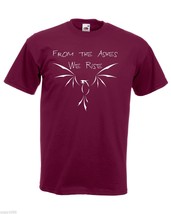 Mens T-Shirt Phoenix Quote From the Ashes We Rise, Fire Bird Shirt Lava Tshirt - £19.46 GBP