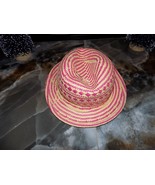 Xhilaration Tribal Pink /Beige Straw Fedora Girl&#39;s NEW - $12.00