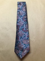 John Weitz Men’s Neck Tie Paisley Red Blue 57&quot; x 3&quot; Polyester  Made in USA - $7.92