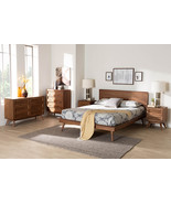 Bistra Walnut Brown and Rattan King Size 5-Piece Bedroom Set - $30,151.54 MXN