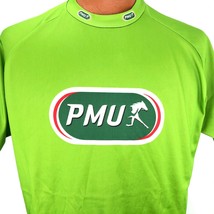 PMU French Horse Racing DriFit T Shirt Lime Green Le Tour  De France Off... - £27.56 GBP