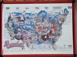Vintage ~ Baseball Theme ~  Red Framed ~ Puzzle Picture/Print ~ 19&quot; x 25&quot; - £47.42 GBP