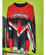 Vintage O&#39;Neal Motocross Racing Jersey Mens Size XL Red Black &amp; White Moto - $49.00