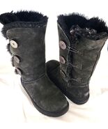 UGG Australia Bailey Button Triplet Boots Black Suede Sheepskin SN#1873 ... - $454.01 MXN